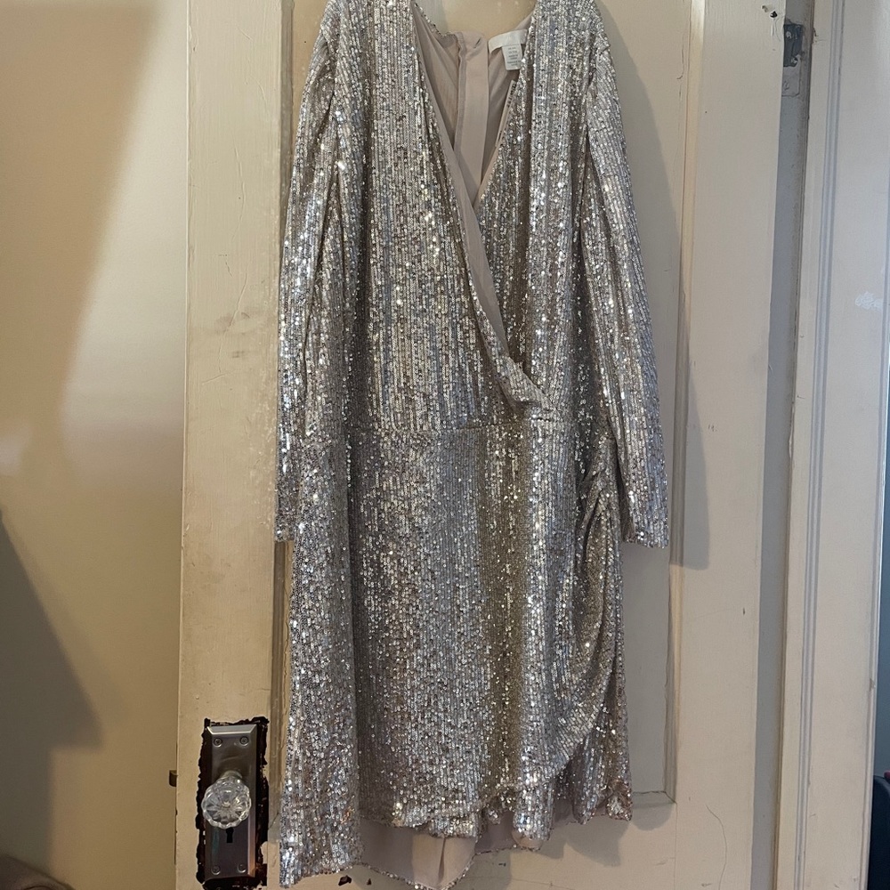 H&M Silver Sequin Dress- new w/tags- never worn